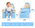 2-in-1 Kids Plush Sofa Chair & Lounger  - Blue Bear