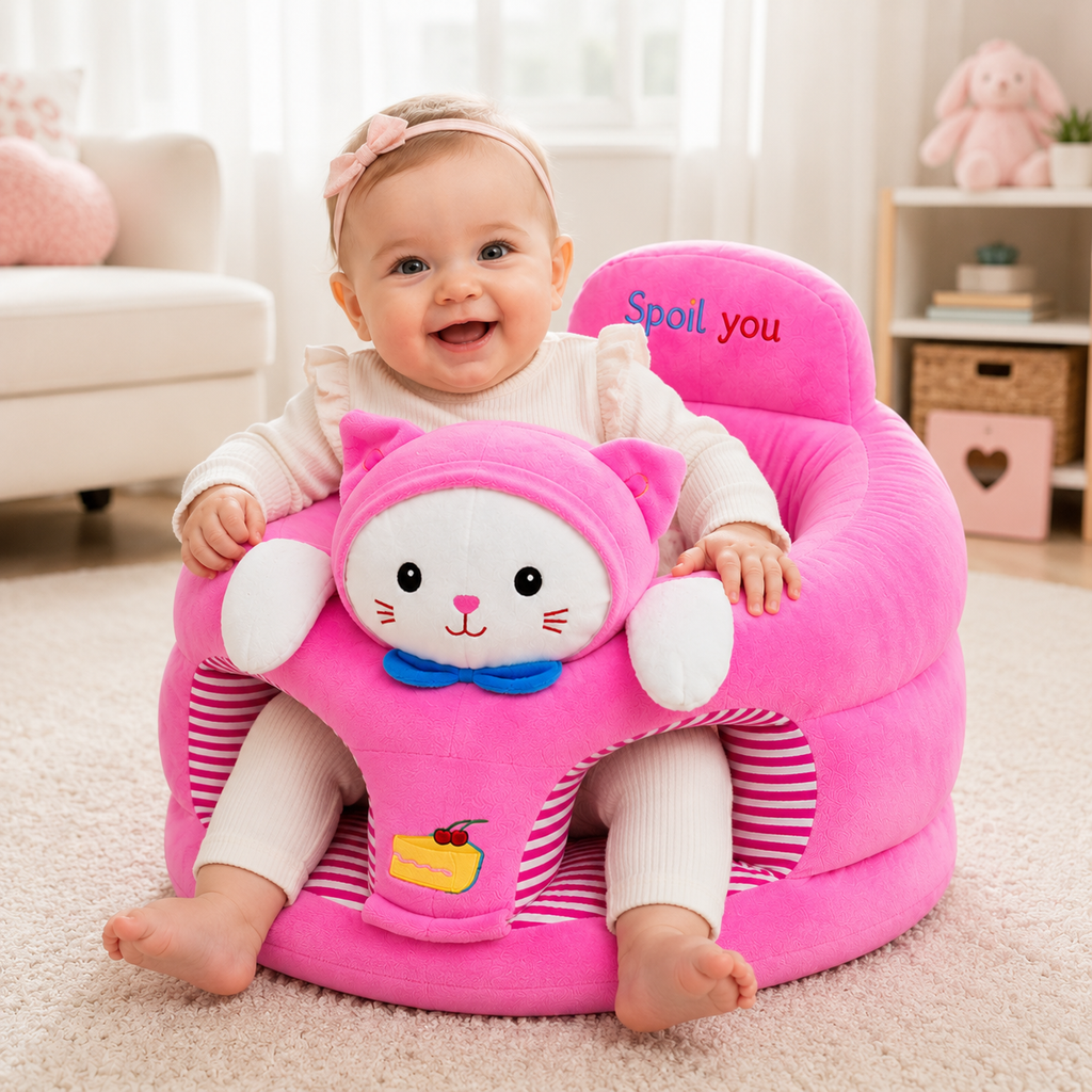 Kids Plush Sofa Chair - Pink Cat