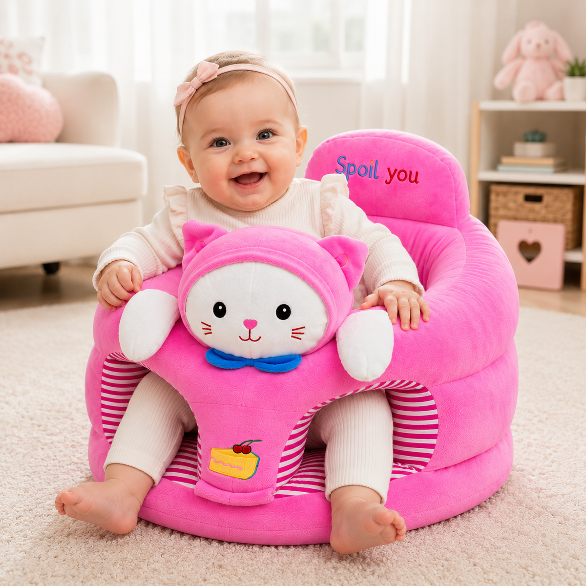 Kids Plush Sofa Chair - Pink Cat