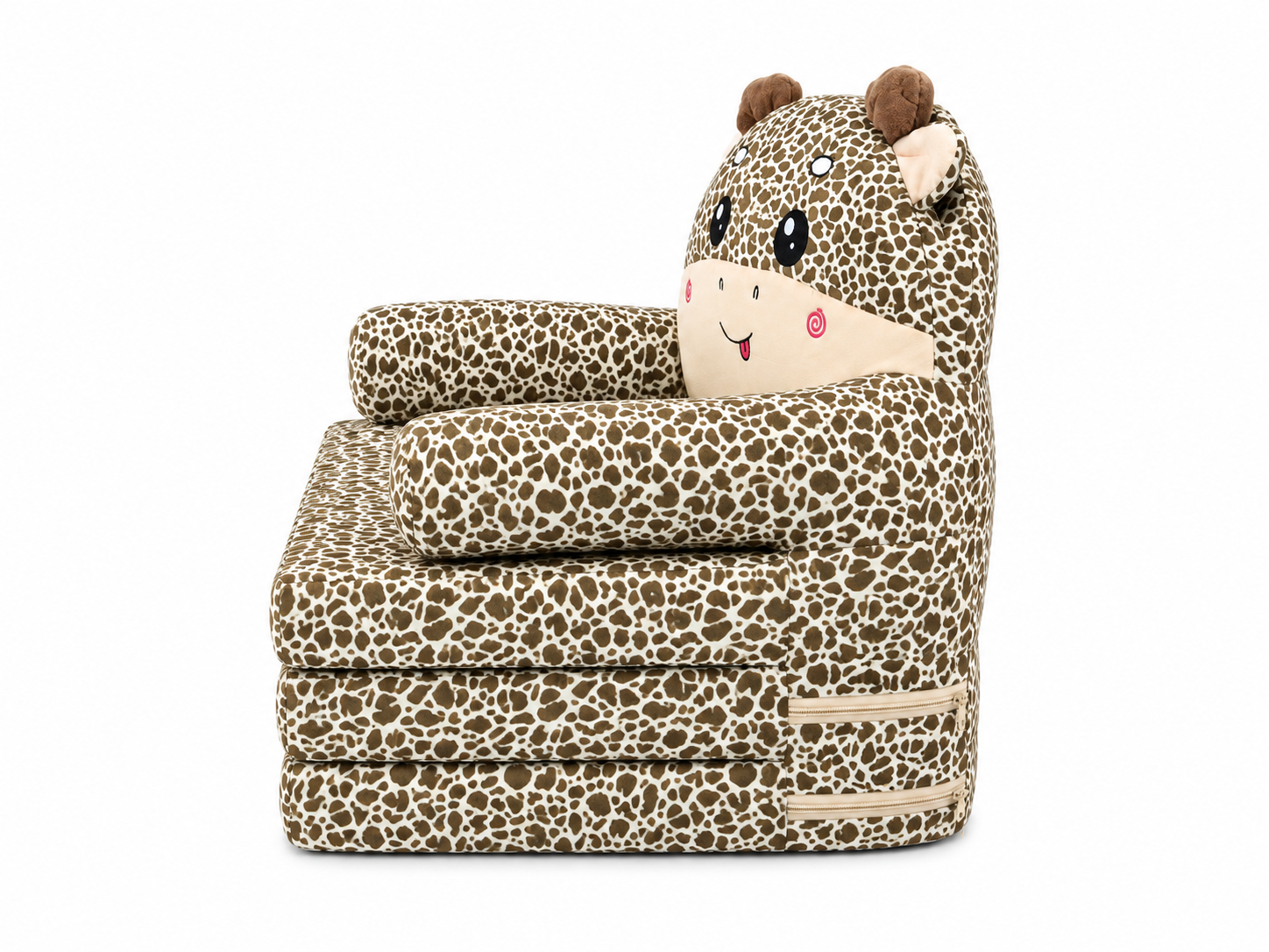 2-in-1 Kids Plush Sofa Chair & Lounger –  Giraffe
