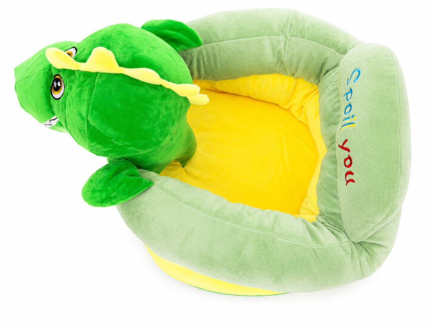 Kids Plush Sofa Chair - Green Dinosaur