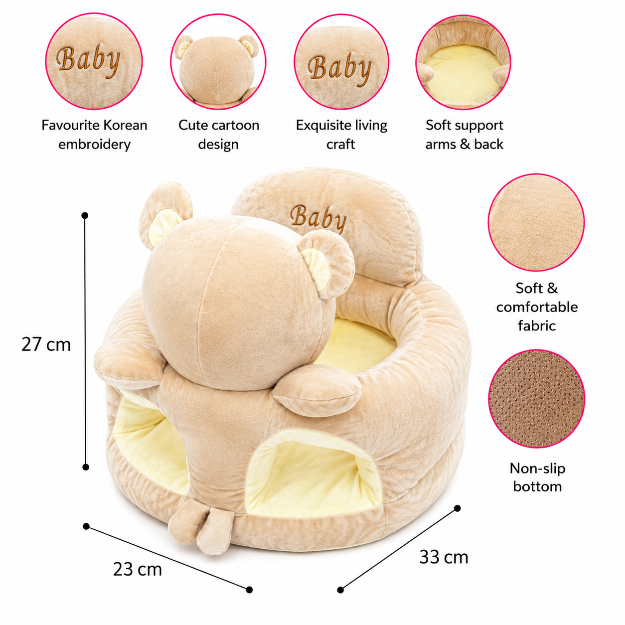 Kids Plush Sofa Chair - Brown Bear