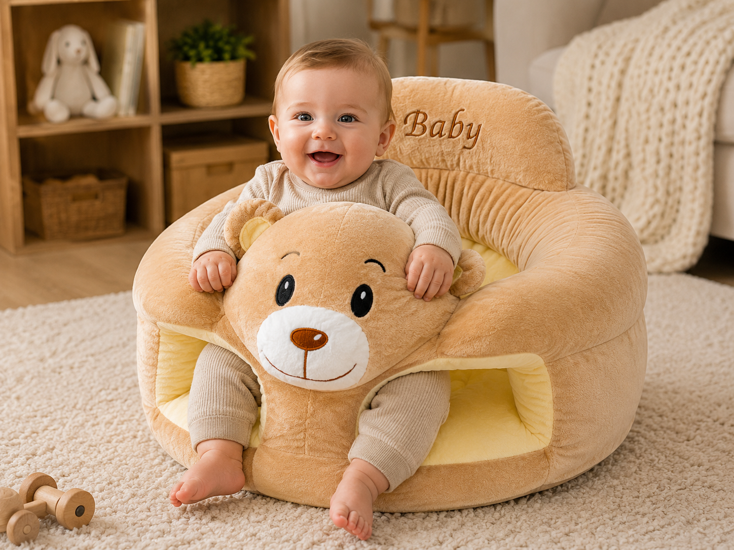Kids Plush Sofa Chair - Brown Bear